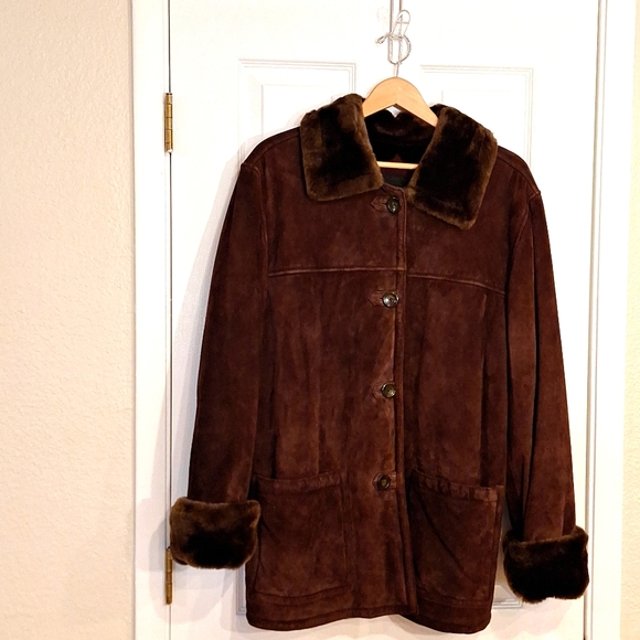 DENNIS BASSO LEATHER COAT - Picture 1 of 6